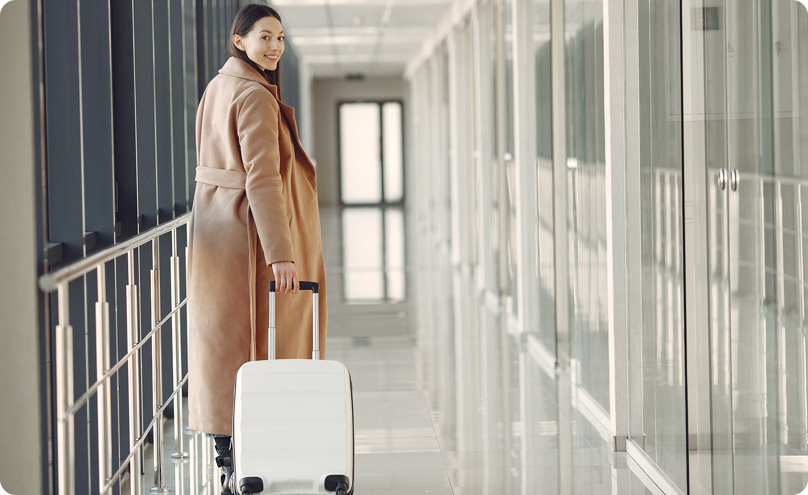 Walking woman airport